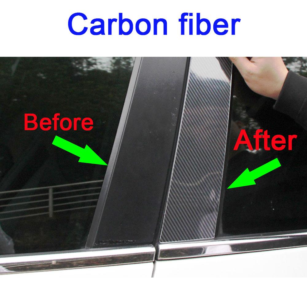 Car TPU/Glossy Mirror Pillar Post Cover StickersAccessories 6pcs For Mercedes Benz C-Class W204 2008 2009 2010 2011 2012 2013