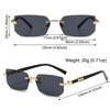 UV400 Protection Frameless Sun Glasses Y2K Eyewear Rimless Rectangle Sunglasses  for Women & Men