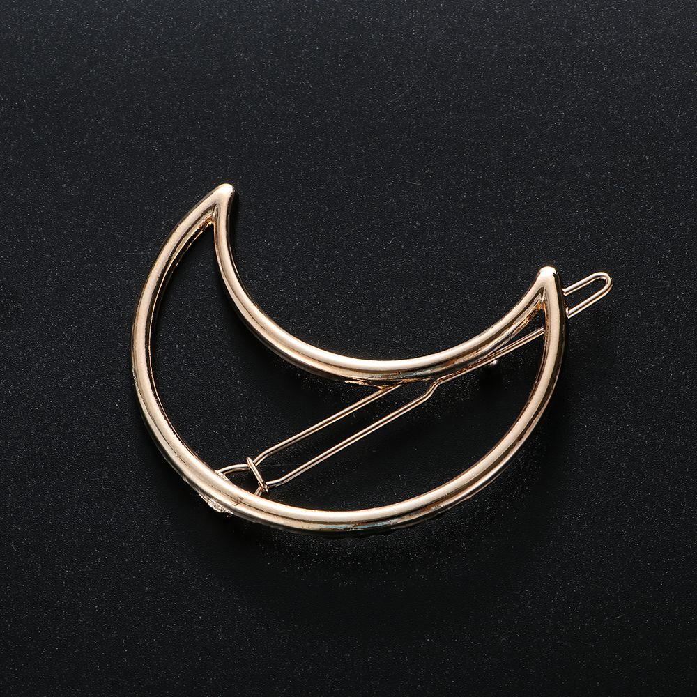 Ornaments Barrette Metal Hairpins Moon Circle Hairgrip Woman Hair Accessories Triangle Hair Clip