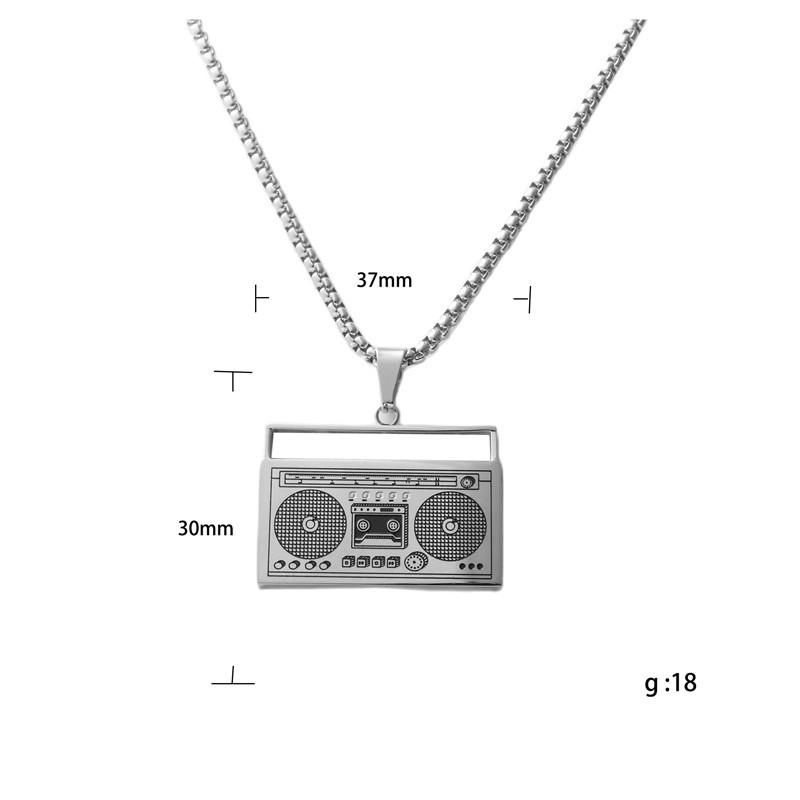 Панк Хип-Хоп Кассетное Ожерелье Винтаж Из Нержавеющей Стали Мужское Ожерелье Цепь Мода Ночной Клуб Рок Ювелирные Изделия Подарок Оптовая Продажа