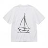 Women's  Comfortable Classic T-Shirt Black Contour Sailing Ship Design Tee USA