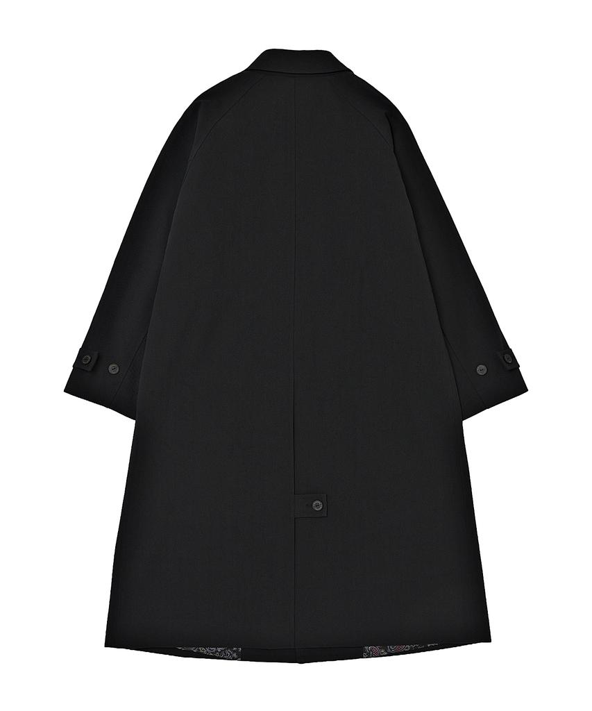 A Nothing Earth Cotton Balmacaan Coat (Black)