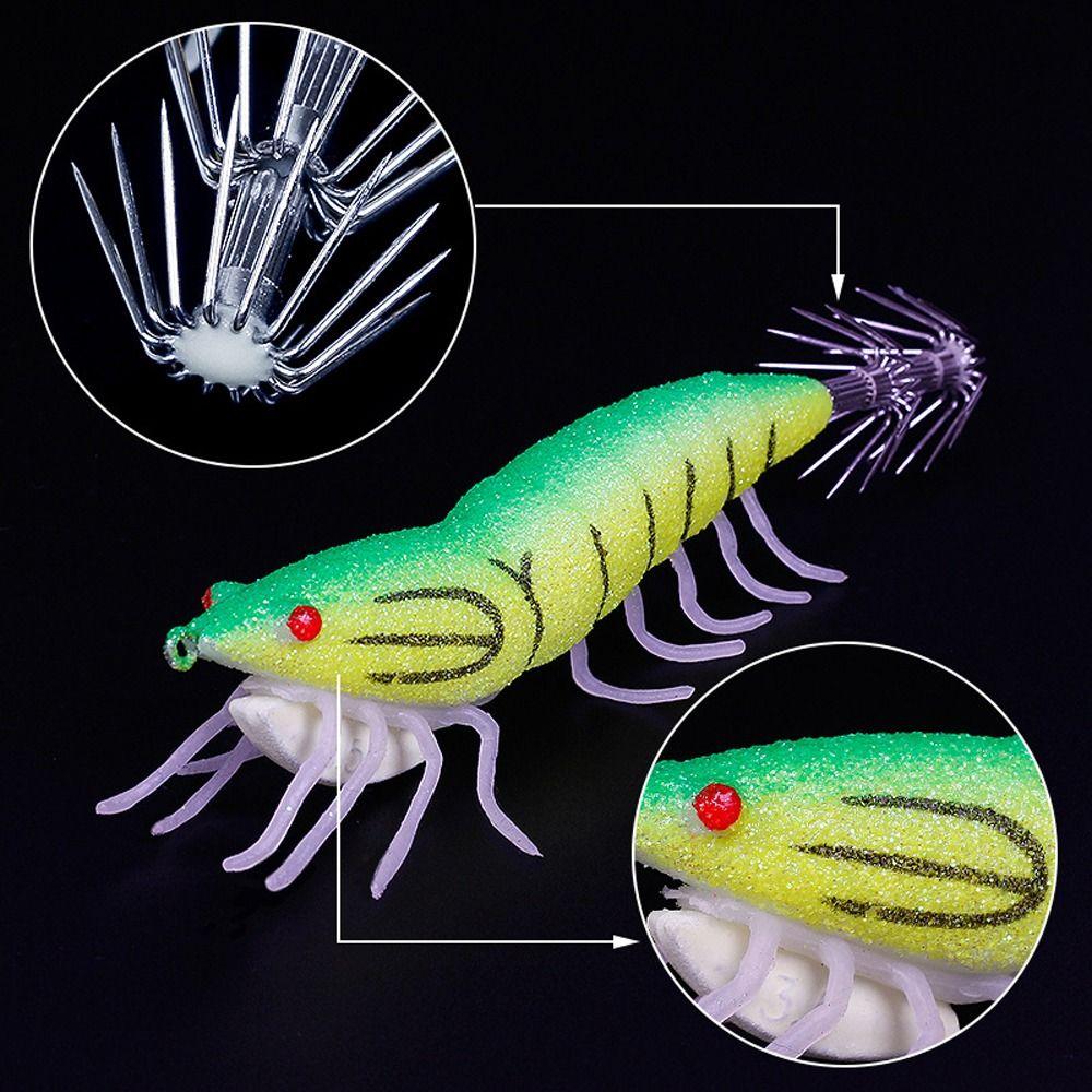 Fluorescent Wood Shrimp No. 3.0 No. 3.5 Artificial Squid Jig Cuttlefish Squid Hook  Ocean Rock