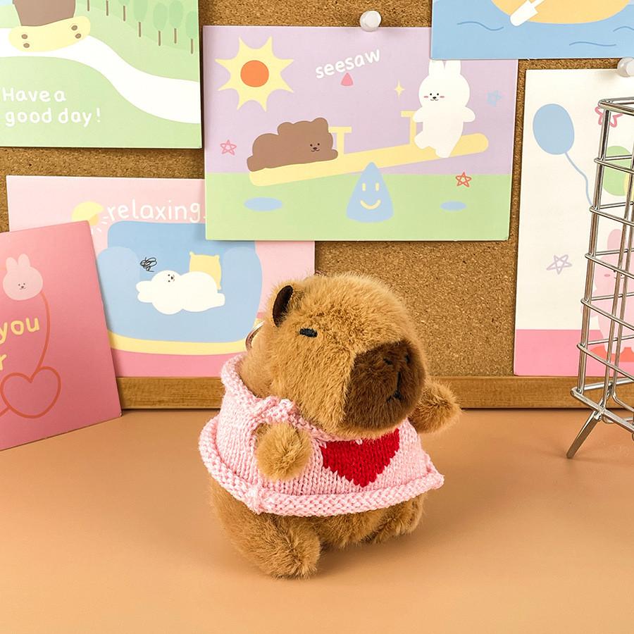 Узор для вязания Свитер с сердечками Капибара Плюшевая мягкая игрушка Животное Кукла Брелок Подарки