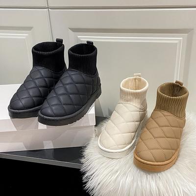 Женские зимние ботинки на толстой подошве 2025 новая зимняя бархатная утолщенная теплая хлебная хлопковая обувь нескользящие ботильоны интернет-знаменитости