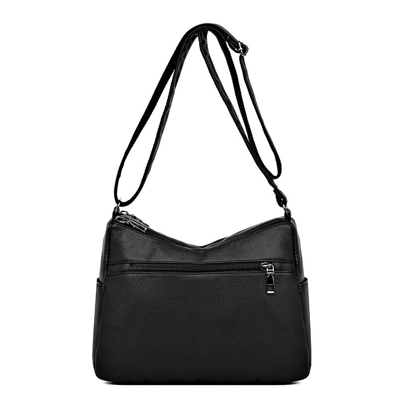 Soft Leather Bag Women's Multi-Layer Lightweight Bag Mother Bag Large Capacity Crossbody Bag