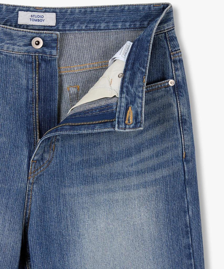 STUDIO TOMBOY [Men] Striped Texture Denim Pants _Blue_9156362832