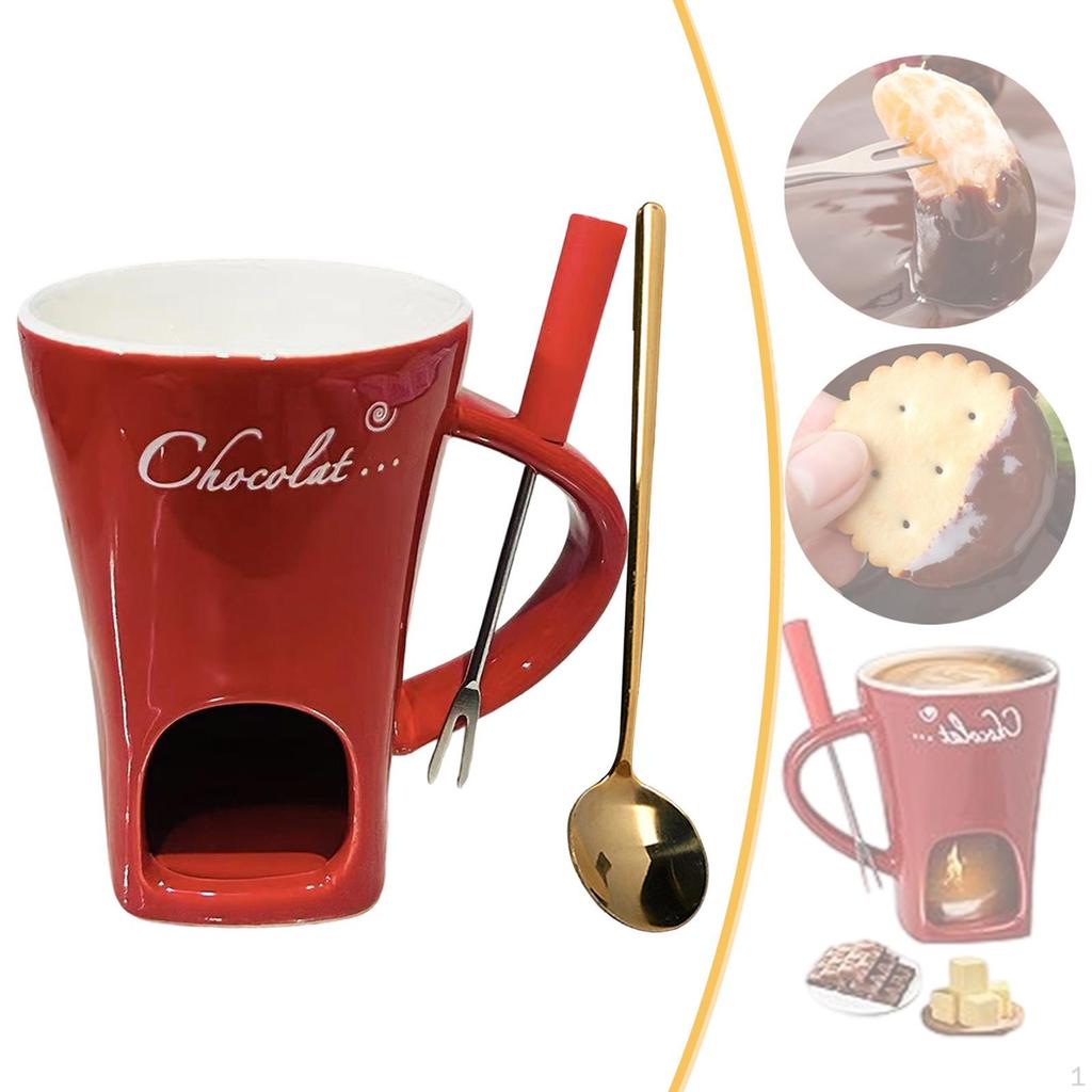 Керамическая кружка для шоколадного фондю, для плавления сыра, чашка, подогреваемая чайной свечой, горшочек