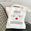 Женская сумка-шоппер World Nurse с принтом Kawaii Bag Harajuku Холщовая сумка-шоппер для девочек Сумочка-тоут на плечо Женская сумка