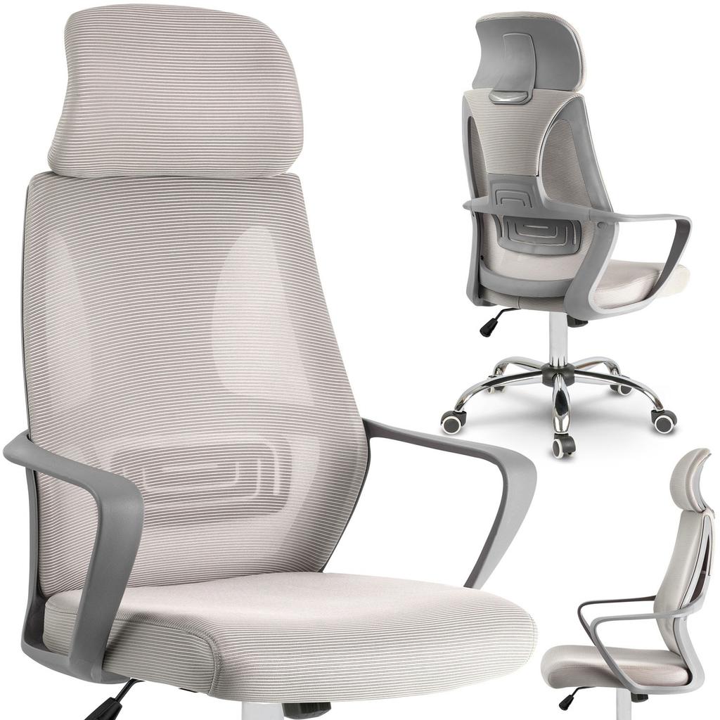 Praga Micro-Mesh Office Chair - Light Gray