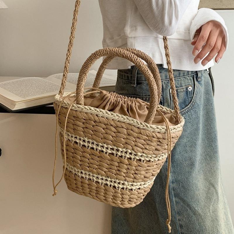 Праздничная пляжная соломенная сумка женская весенне-летняя универсальная сумка большой вместимости плетеная сумка через плечо на одно плечо
