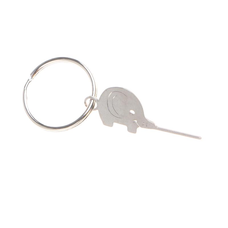 Universal SIM Card Ejector Keychain with Stainless Steel Elephant for Quick Access