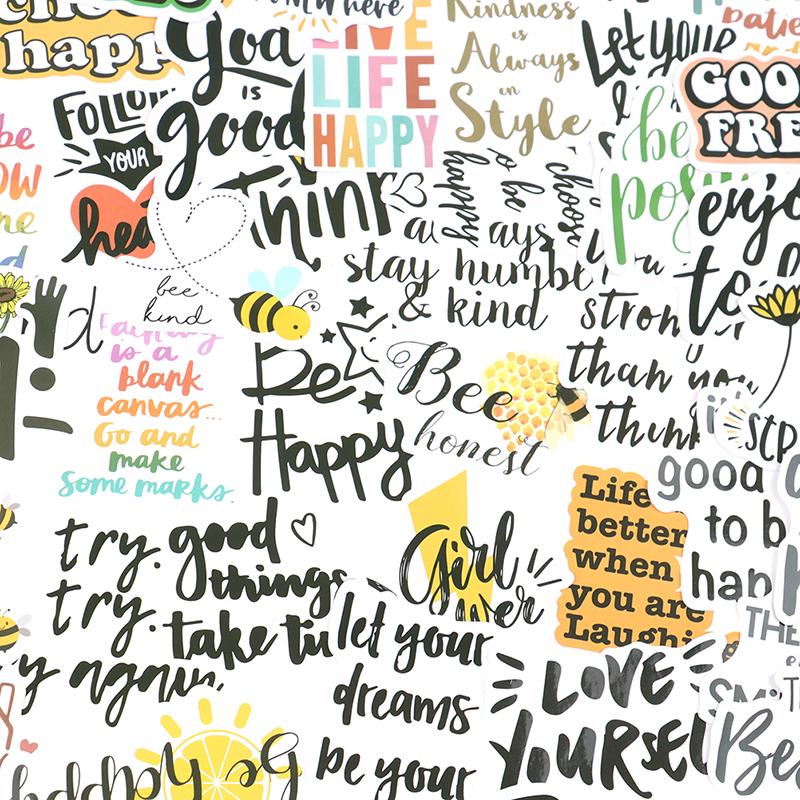 50Pcs Motivational Phrases Sticker Inspirational Life Waterproof Diy Decals