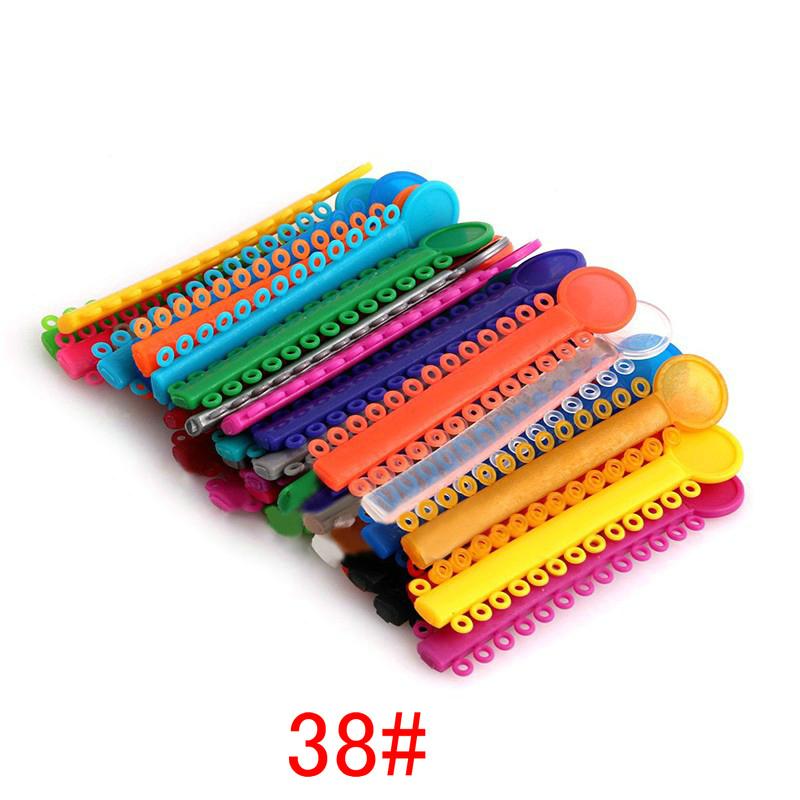 1 упаковка = 1040 шт./40 палочек, ортодонтические лигатуры, зубные резинки для брекетов, подтяжки, 38 цветов на выбор