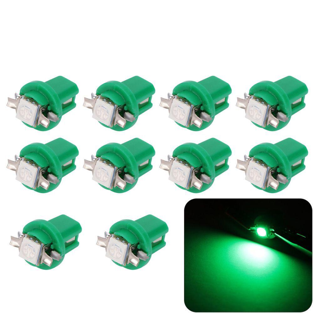 10Pcs 5050 T5 B8.5D 1SMD Indicator Bulbs Car Lights Gauge LED Dashboard Side Interior Dash Lights