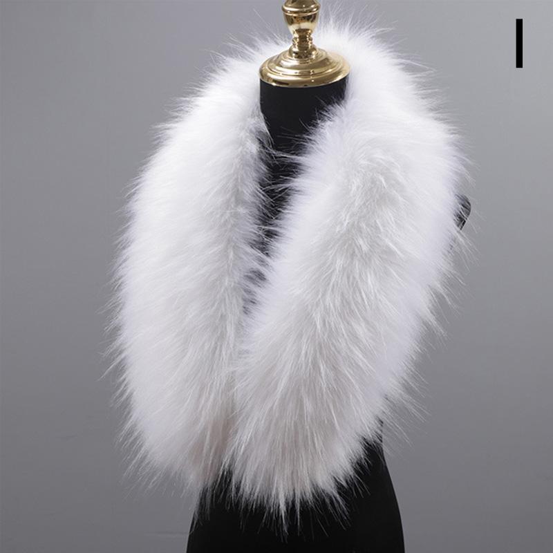 Winter Large Faux Fox Fur Collar Fake Fur Coat Scarves Luxury Women Men Jackets Hood Shawl Decor Female Neck Collar Wraps