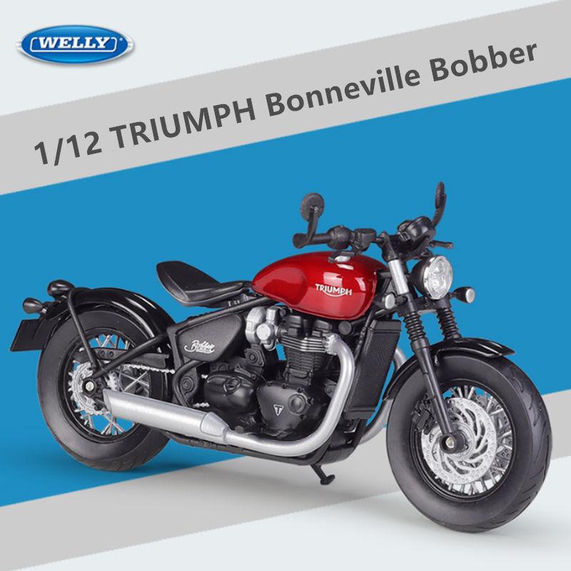 Welly 1/12 Triumph Bonneville Bobber Сплав Гоночный Мотоцикл Модель Литой Металл Уличный Мотоцикл Модель Симуляция Детская Игрушка Подарок