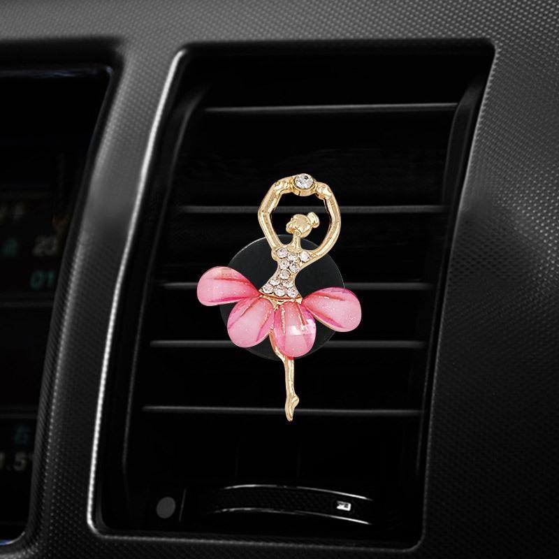 Клипса для автомобильного парфюма 'Девочка-балерина', клипса для парфюма на дефлектор кондиционера, освежитель воздуха 'Девочка-балерина', клипса с ароматом, аксессуары для декора автомобиля