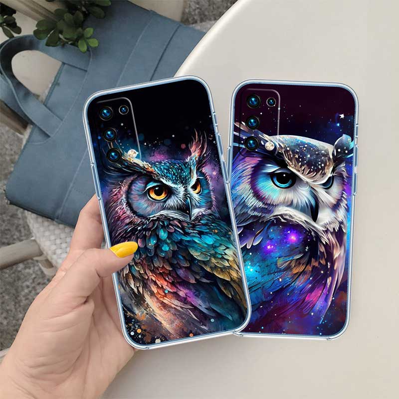 NH14 Cartoon Art Owl Transparent Phone Case for Motorola Moto Edge 20 30 40 50 S30 Fusion Ultra Pro Neo Lite + G200 G23
