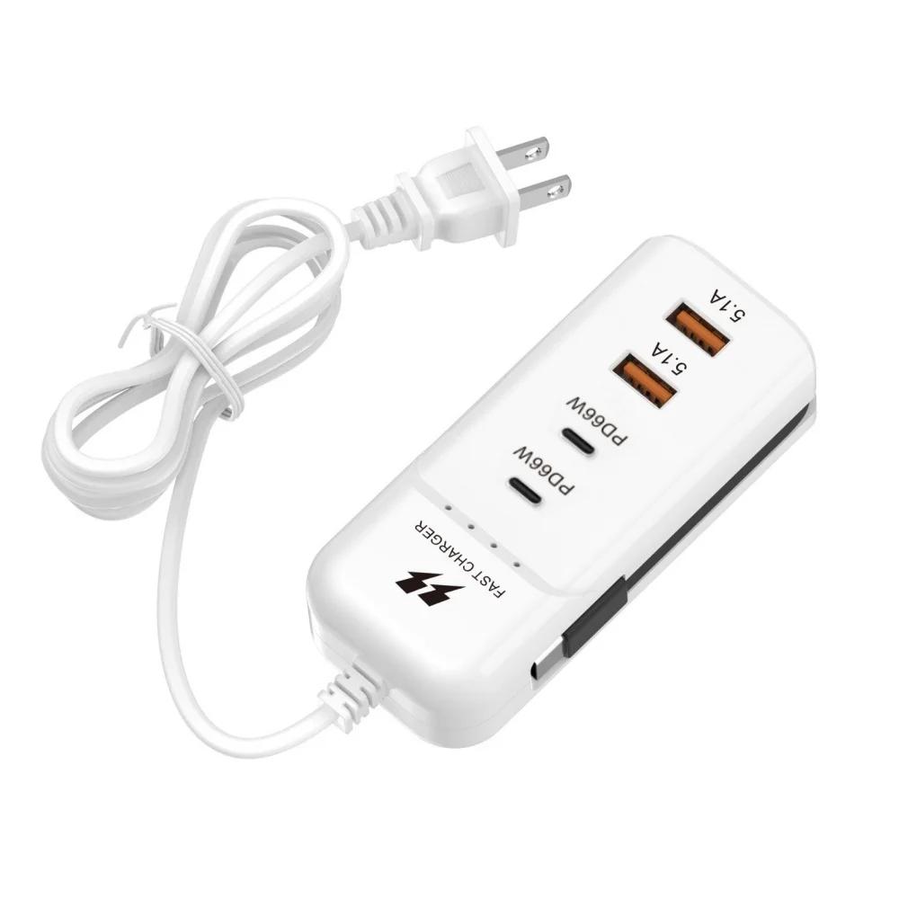 4 порта USB зарядное гнездо 66 Вт многопортовая быстрая зарядка зарядное устройство для телефона сетевой фильтр для Xiaomi Samsung вилка ЕС/США/Великобритании настенное зарядное устройство