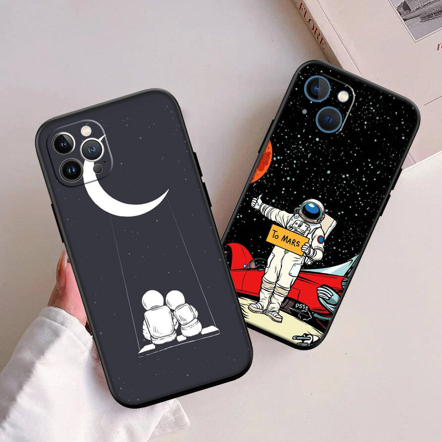 Astronaut Space Moon Phone Case for Xiaomi Poco C40 C51 C50 C55 C65 C71 C75 C85 F8 F7 F6 F5 F3 F2 X7 X6 X4 X3 M7 M6 M5 M4 M3 M2 Pro