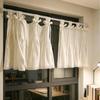 White Lace Trimmed Rod Pocket Short Curtain Kitchen Oven Cover Living Room Bedroom Decorative Sheer Panel
