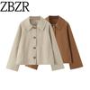 Za New Fall Women's Clothing 2025 Fashion Wind Fashion Lapel Single Breasted Plaid Lining Short Trench Coat