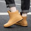 Work Boots For Men And Women Casual Short Tube Waterproof Shoes Fleece Warm Non-slip Wear-resistant Rain Shoes