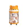 Stuffed Animal Storage Tube Stuffed Doll Organizer with Wheels Transparent Plush Toy Bucket with Lid for Nursery Bedroom Playroom