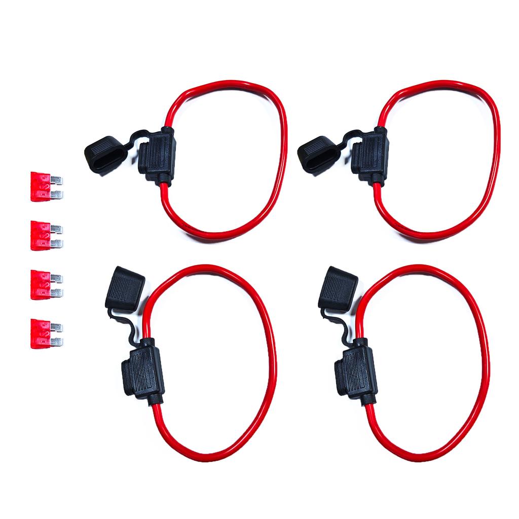 4Pieces Multipurpose 12V Inlines Fuses Holders 40A Tinned Brass Wire Accessory for Automotive And Marine Applications