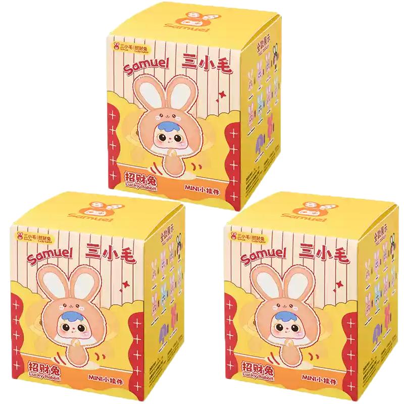 Samuel Mini Wealth Rabbit Blind Box Series Plush Toys Kawaii Backpack Doll Pendant Desktop Ornament Mystery Box Peripheral Gifts
