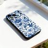 Сине-белый фарфоровый арт Для iPhone 17,16,15,14,13,12,11,Pro,Max,Plus,E,SE4,Air,Mini Черный мягкий чехол