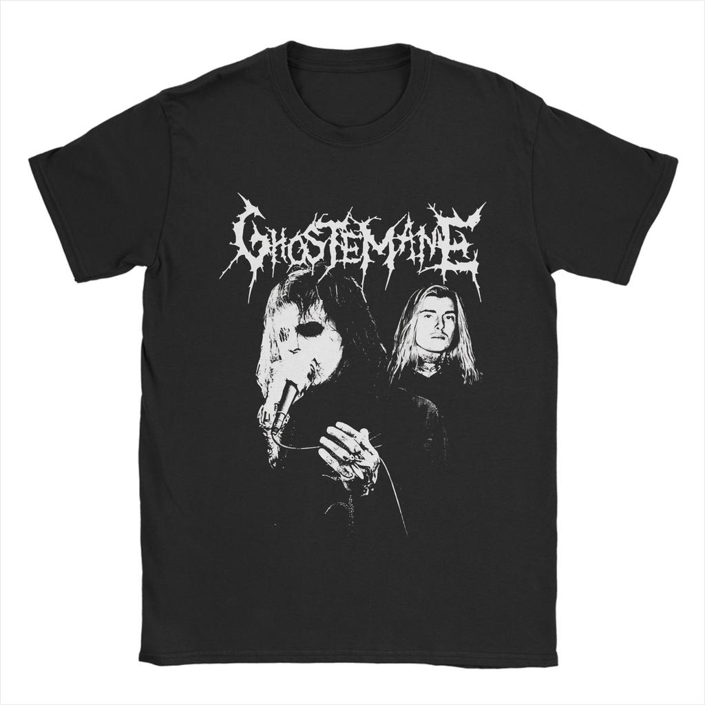 Харадзюку Футболка Летняя Trap Metal GhosteУнисекс Хиппи Футболки Хлопковая Футболка для Унисекса Y2K Смешные Свободные Топы с Короткой Рукавой