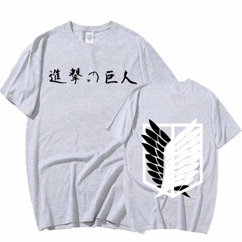 Атака Титанов Harajuku крутые футболки японского аниме Shingeki No Kyojin футболка мужская футболка манга футболка с рисунком Топ мужской