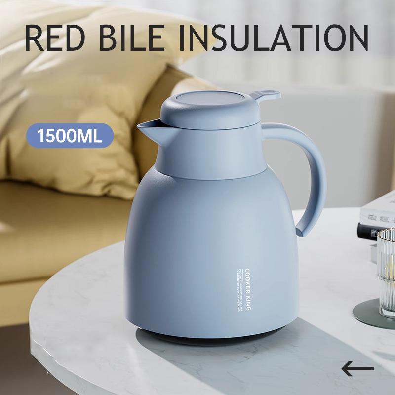 COOKER KING 1500ML Leak-Proof Water Thermos Thermal Insulation Kettle Glass Inner Pot Portable Student Dormitory Thermal Flask