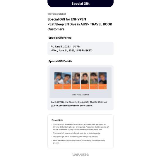 Выберите POB TRAVEL BOOK ENHYPEN Eat Sleep EN Погружение в AUS