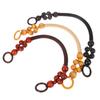 Women  Wooden Bead Rope Bag Strap Wooden Handle Rope Beads Handbag Shoulder Belt Diy Replacement Bag Accessories