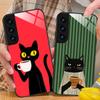 Милый кофейный кот Стеклянный чехол для мобильного телефона для Samsung Galaxy S26 S25 S24 S23 S22 S21 S20 Note20 Plus FE Ultra Цветная крышка