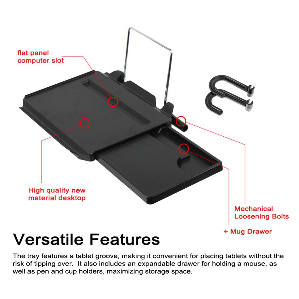 Подставка на руль автомобиля, переносной столик на заднее сиденье, подставка под подголовник с ящиком, паз для планшета, стакан для напитков