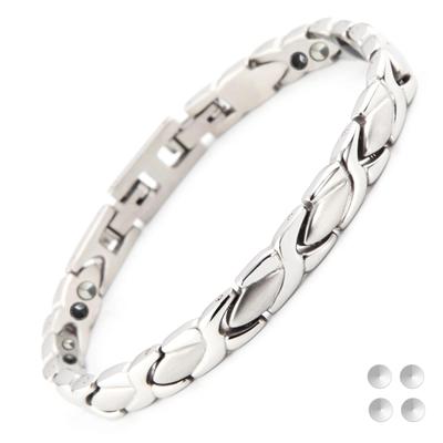 HAQI Браслет с двойным рядом из 12 бусин германия, 12 бусин гематита, магнитный браслет, титановые украшения, антистатический, женский