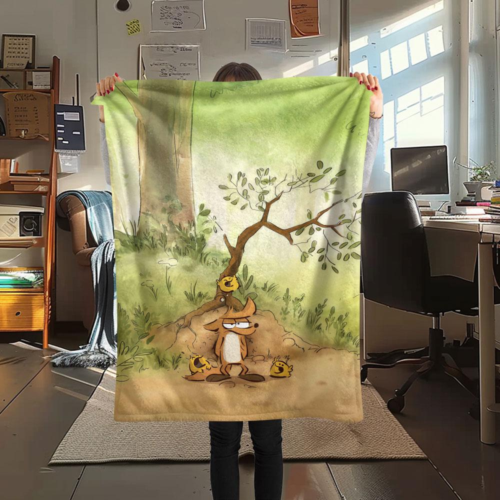 1PC Big Bad Fox Blanket, High quality Comfortable for All Seasons, Home Decor, Warmth and Comfort