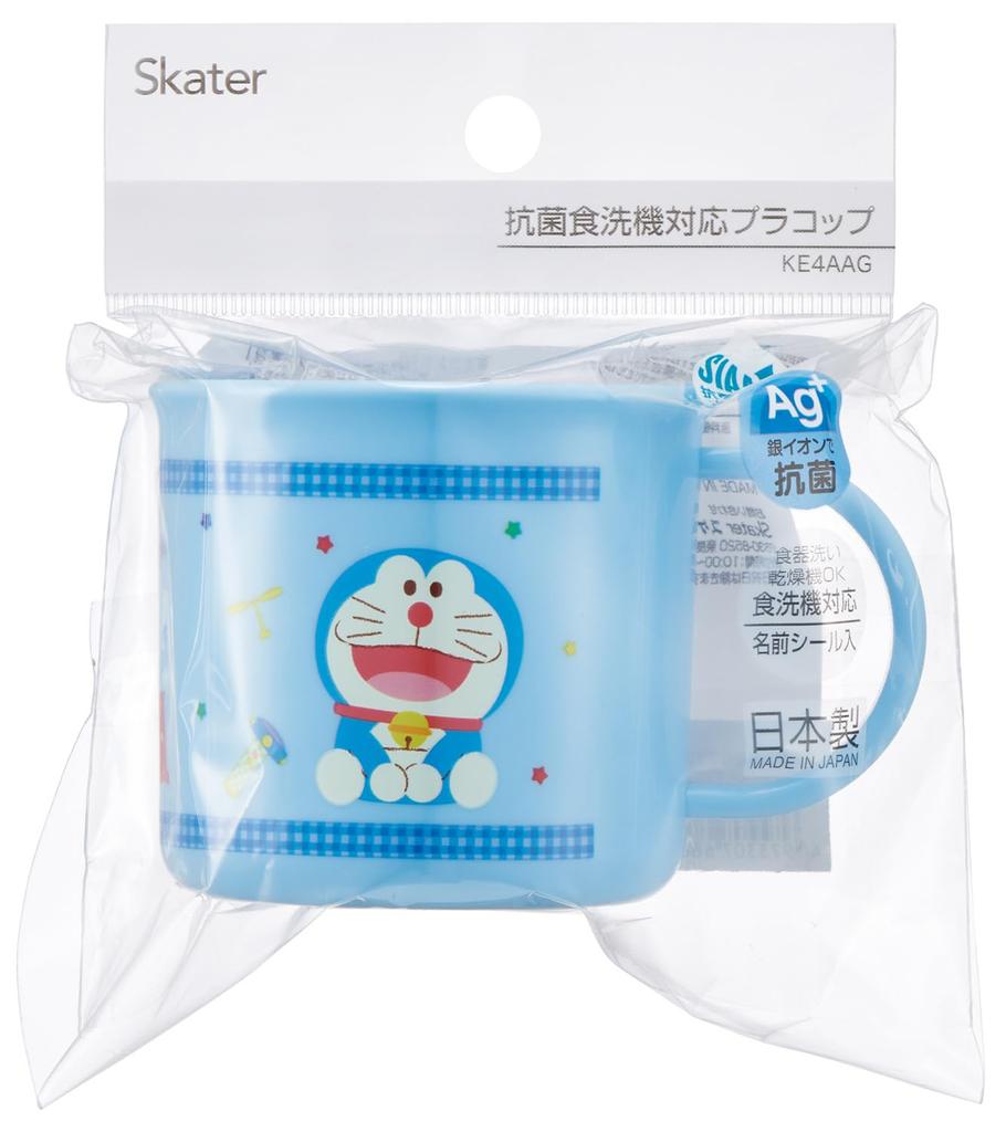 Skater Plastic Lunch Dishwasher Made In Sanrio Gingham Children's Cup, 200ml, Safe, Japan, "I'm Doraemon" Design, KE4AAG-A