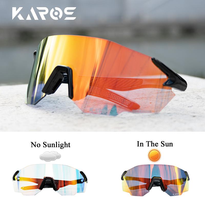 KAROS Photochromic Cycling Glasses MTB Road Bike Eyewear Men Women Outdoor Sports Sunglasses Adjustable Lens for Bicycle K012