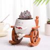 Smile Face Flower Pot Resin Rocking Chair Reading Planter Pot Smiling Succulent Flowerpots Indoor Outdoor Homes Garden Ornaments