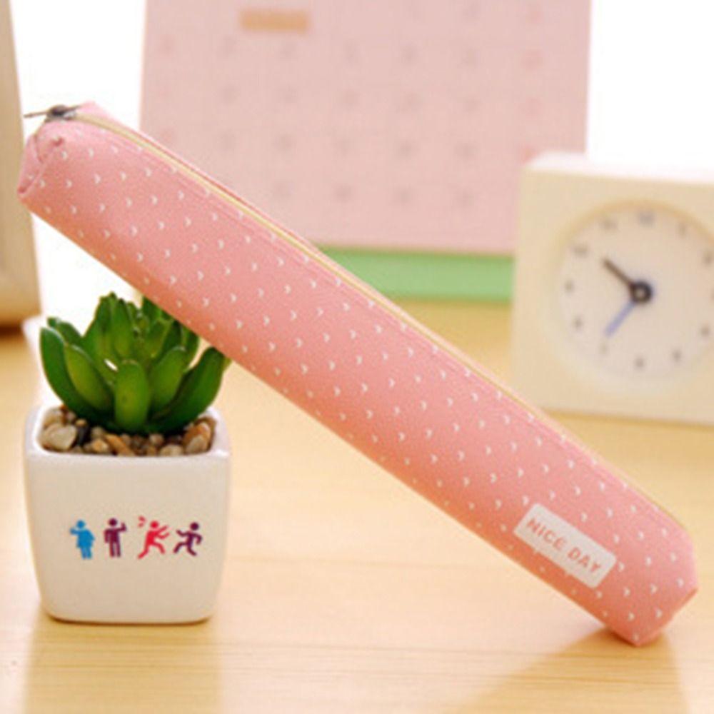 Long Strip Pencil Case Candy Color Stationery Pouch Lipstick Bag Pencil Bag Kids