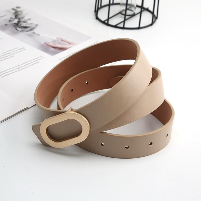 New Retro Buckle Thin Waist Belt Fashion Personality Buckle Head Korean Simple Denim Dress Decoration In Stock Red Black White Brown Beige