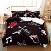 Music Guitar Bedding Set with Pillowcase 3pcs Black King Queen Twin Duvet Cover Double Size for Kids Boys Girls Birthday Gifts