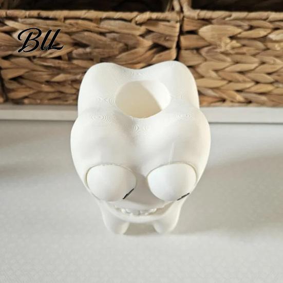 Fun Dental Clinic Supplies 3D Printed Smiling Tooth Toothbrush Holder, Funny Desk Figurine, Small Sculpture Creative Shaped Storage Stand for Bathroom