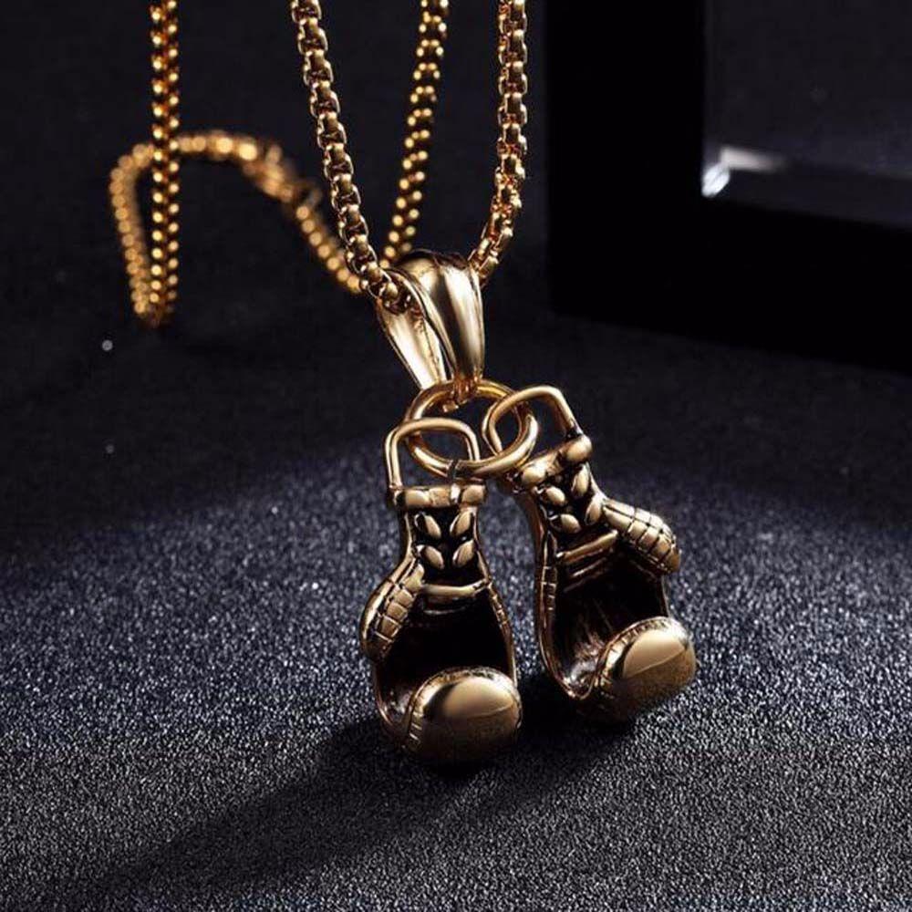 Boxing Necklace Metal Boxing Gloves Car Interior Ornaments Rear View Mirror Hanging Car Pendant
