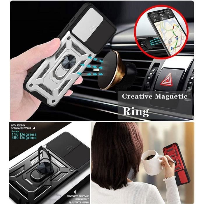 Coque de Protection - Booling - pour Samsung A51 - Argenté - Style Armée - Antichoc - 2 Verres Trempés